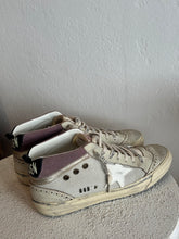 Load image into Gallery viewer, Golden Goose -Mid Star Double Quarter Net &amp; Suede Sneaker - Ivory Violet Silver  - 39 -As new
