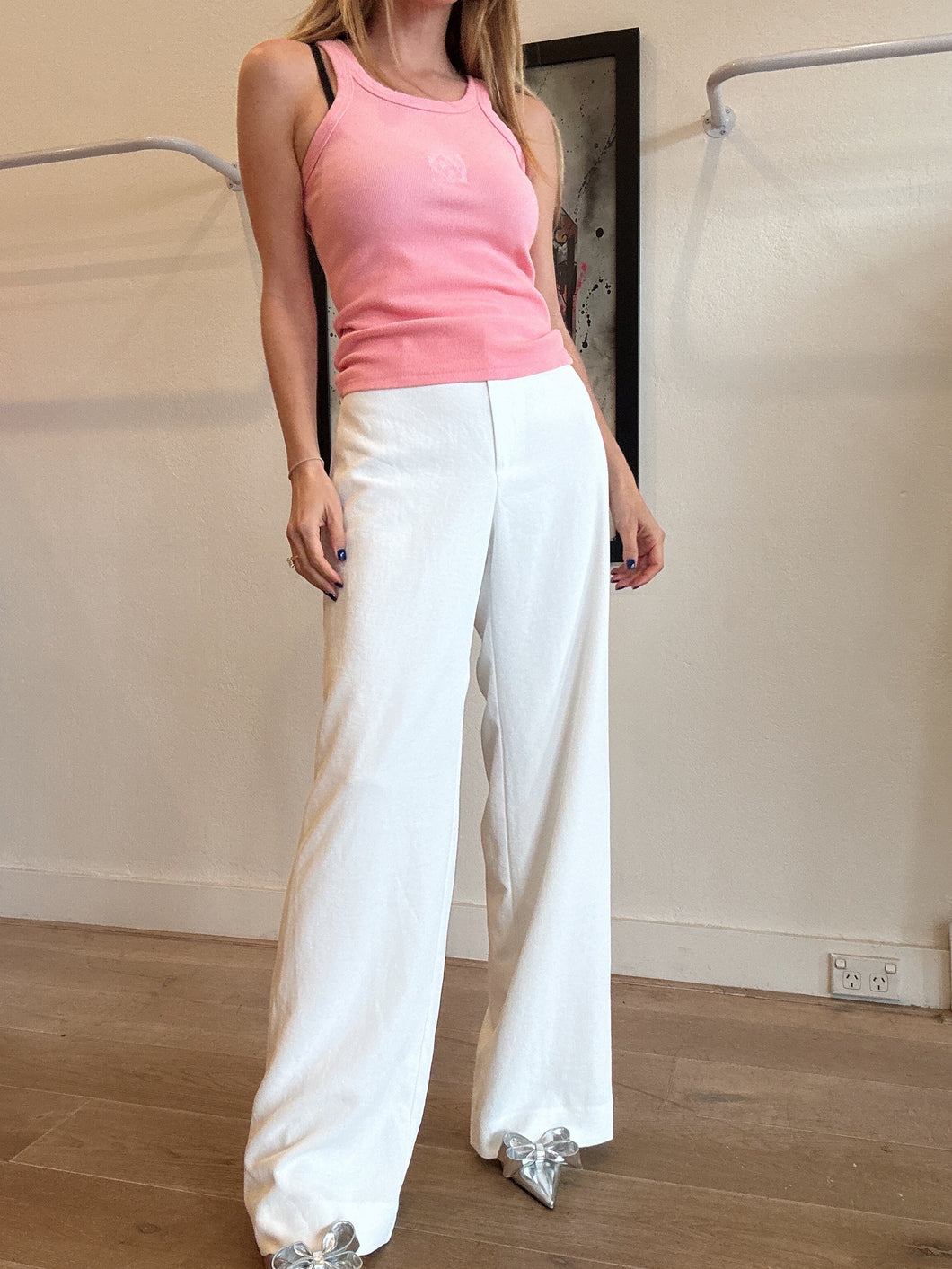 Low Rise Pant Kookai White Oyster Pants KOOKAI OYSTER JUMPSUIT