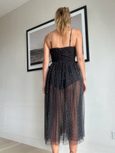 Load image into Gallery viewer, Rebecca Vallance - Alyssa Sheer Midi dress - Black w sparkles - 8
