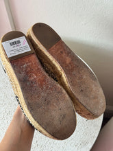 Load image into Gallery viewer, Chiara Ferragni - Flirting Glitter Embellished Espadrilles - Silver/Navy - 37
