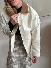 Load image into Gallery viewer, Oroton - Chore Jacket w Tan Cord Collar- Ivory - S - RRP$369
