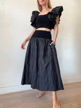 Load image into Gallery viewer, Aje - Corinne Knit Bodice Crop Top (S) &amp; Rosalie Knit Midi Skirt Set (XS) - Black - XS/S
