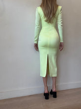 Load image into Gallery viewer, Alex Perry - LS Monroe Midi Dress - Neon Yellow - 6 - RRP$3,000
