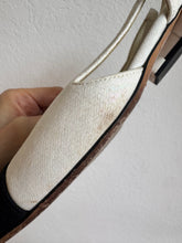 Load image into Gallery viewer, Chanel - Slingback Fabric Flats - Metalic White - 37C
