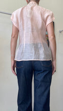Load image into Gallery viewer, Zimmermann - Matchmaker Embellished Linen &amp; Silk  Blend SS Shirt - Pink - 2 - RRP$ 1435
