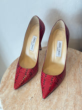 Load image into Gallery viewer, Jimmy Choo - Anouk Snake Pumps - Red/Black - 38

