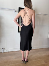 Load image into Gallery viewer, Dion Lee - Silk Charmeuse Cowl Midi dress - Black - 6 - bnwt - RRP$745
