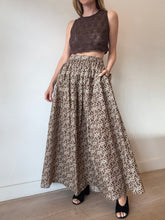Load image into Gallery viewer, Matteau - Cotton A-Line Maxi Skirt - Brown/Cream Floral  - 5 (AU14)

