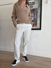 Load image into Gallery viewer, Ralph Lauren - Pants - Ivory w Navy Stripe - 4

