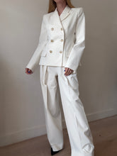 Load image into Gallery viewer, Oroton - Woollen Blazer &amp; Pants Suit Set - Ivory - 10 - RRP$1,100
