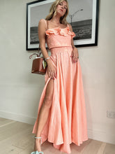 Load image into Gallery viewer, Luxe De Valentina - Coral linen top and skirt set - Size 8 - RRP $899
