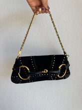 Load image into Gallery viewer, Gucci - Suede Horsebit Chain Hobo Clutch Bag - Black - s
