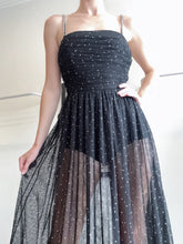 Load image into Gallery viewer, Rebecca Vallance - Alyssa Sheer Midi dress - Black w sparkles - 8
