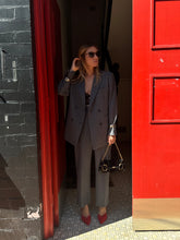 Load image into Gallery viewer, Scanlan Theodore - Pinstripe Blazer &amp; Pants Suit - Grey - 10
