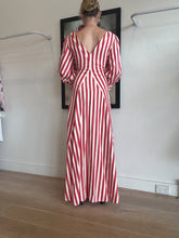 Load image into Gallery viewer, BLANCA - Stipe Midi dress - Red stripe on white - OS
