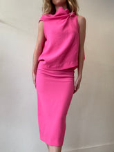 Load image into Gallery viewer, Roland Mouret - Eugene Open Back Wool Crepe Top &amp; Zip Pencil Set - Pink - 4US/8
