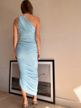 Load image into Gallery viewer, Norma Kamali - Ruched Dress - Blue - XS
