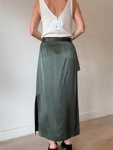 Load image into Gallery viewer, Veronika Maine - Satin Midi Skirt w Pocket Detail - Olive  - 12
