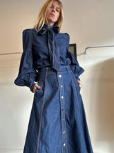 Load image into Gallery viewer, Zimmermann - Illuminate A Line Denim Midi Skirt - Dark Denim - 2 - RRP$495
