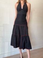 Load image into Gallery viewer, Sample Gucci - Tiered Midi Skirt - Black w red stitch - 6
