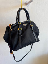 Load image into Gallery viewer, Prada - Tessuto Nylon &amp; Leather Bauletto Bag - Black - M

