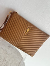 Load image into Gallery viewer, Saint Laurent - Cassandre Matelasse Clutch  - Dark Beige - S

