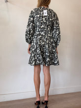 Load image into Gallery viewer, Oroton - Juniper Botanical Print Silk Mini Dress w belt - Black - 6 - RRP $640
