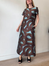 Load image into Gallery viewer, La Double J -Montecarlo Swing Midi Dress - Burgundy/Blue - M - RRP $1590
