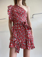 Load image into Gallery viewer, Isabel ETOILE Marant - One Shoulder Mini dress - Brick florals - 36

