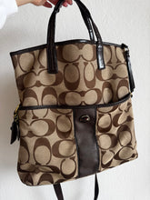 Load image into Gallery viewer, Coach - Signature Stripe Fold Over Tote  Bag - C Logo - Med
