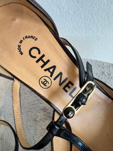 Load image into Gallery viewer, Chanel - Vintage 32Kitten Heel Mary Janes Shoes - Black/Brown  - 36.5
