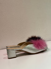 Load image into Gallery viewer, Loeffler Randall - Lulu pom pom Mules - Silver - 6 - RRP$590
