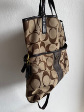 Load image into Gallery viewer, Coach - Signature Stripe Fold Over Tote  Bag - C Logo - Med
