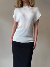 Load image into Gallery viewer, Lee Matthews - SS Ribbed Top - White - S
