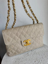 Load image into Gallery viewer, Chanel - Quilted Canvas Jumbo Classic Single Flap Bag - Beige - L
