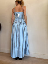 Load image into Gallery viewer, Shona Joy - Saxon Panelled Bustier Bather Stripe Maxi Dress - Blue - 6
