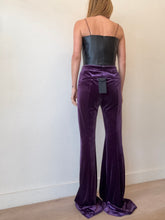 Load image into Gallery viewer, Alex Perry - Zander Velvet Flared Pants - Plum - 10 - bnwt -
