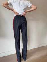 Load image into Gallery viewer, Rag &amp; Bone - Pinstripe Straight Leg Stretch Pants - Navy &amp; Red - 2
