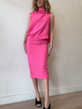 Load image into Gallery viewer, Roland Mouret - Eugene Open Back Wool Crepe Top &amp; Zip Pencil Set - Pink - 4US/8
