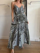 Load image into Gallery viewer, Camilla - Silk Wrap Strap Maxi dress - Animal Print - XS
