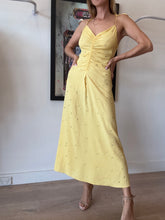 Load image into Gallery viewer, Sandro - Crystal Embellished RuchedDress - Yellow - 36

