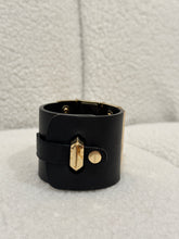 Load image into Gallery viewer, Gucci - Leather Bracelet - Black w gold detail - 16 - w box
