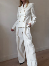 Load image into Gallery viewer, Oroton - Woollen Blazer &amp; Pants Suit Set - Ivory - 10 - RRP$1,100
