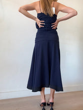 Load image into Gallery viewer, Camilla and Marc - Yolanda Ruffle Midi Skirt - Navy w black trim- 6
