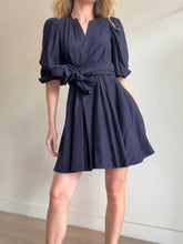 Load image into Gallery viewer, Claudie Pierlot - 3/4 Sleeve Wrap Mini Dress - Navy - S/M
