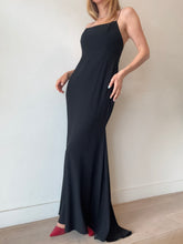 Load image into Gallery viewer, Alex Perry - Shoestring Maxi Dress w Exposed Zip - Black - 12
