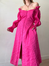 Load image into Gallery viewer, Cult Gaia - Simona Button front off shoulder Midi Dress - Dragonfruit Pink - 12
