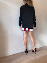 Load image into Gallery viewer, Alaia - Crepe Knit Mini Skirt - White w red black blocks - 36
