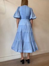 Load image into Gallery viewer, Zimmermann - Jacaranda Pleated V-neck Midi Dress - Blue - 1

