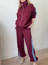 Load image into Gallery viewer, Current PE Nation - Beacon Tracksuit - Burgundy w blue stripe - M - RRP$378
